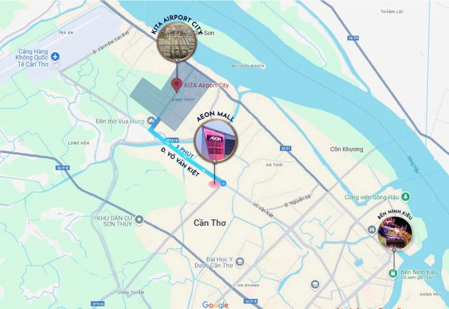 Aeon Mall Cần Thơ cách Khu đô thị sân bay KITA Airport City 3km. (Ảnh: KITA Group).
