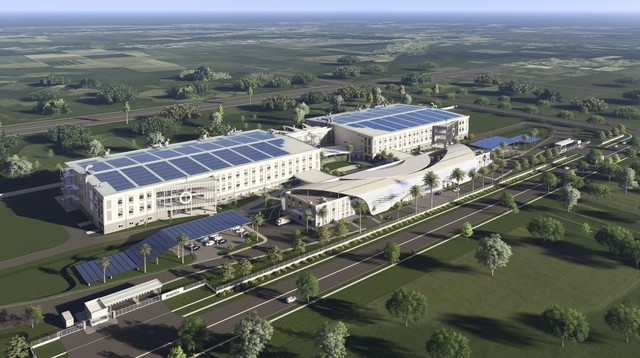 Coteccons xây dựng dự án nhà máy Pandora Production Việt Nam đáp ứng tiêu chuẩn công trình xanh LEED Gold – chứng chỉ công trình được công nhận trên toàn cầu, sử dụng hoàn toàn 100% năng lượng tái tạo.