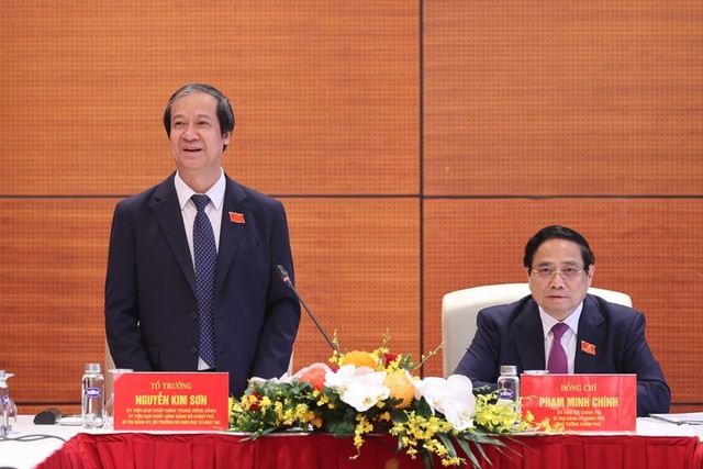 Bộ trưởng Bộ Giáo dục và Đào tạo Nguyễn Kim Sơn phát biểu - Ảnh: VGP/Nhật Bắc