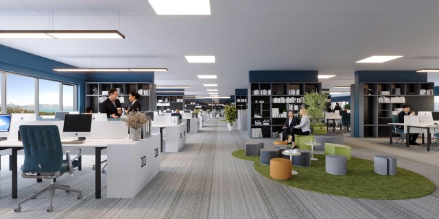 Phối cảnh bên trong văn phòng cho thuê dự án TTC Plaza Đà Nẵng (Ảnh: TTC Land)