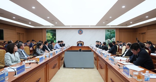 Bộ trưởng Nguyễn Văn Thắng chủ trì Hội nghị giao ban đánh giá tình hình thực hiện Chương trình công tác tháng 1 và kế hoạch triển khai Chương trình công tác tháng 2 năm 2026 của Bộ Tài chính. Ảnh: Mạnh Tuấn.