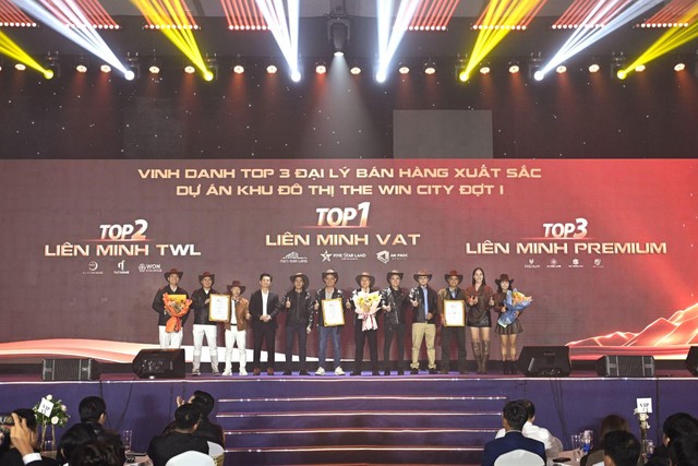 Liên minh V.A.T, Liên minh PREMIUM, Liên minh T.W.L, vinh dự nhận Top 1, Top 2, Top 3 bán hàng xuất sắc nhất giai đoạn 1 – dự án The Win City.