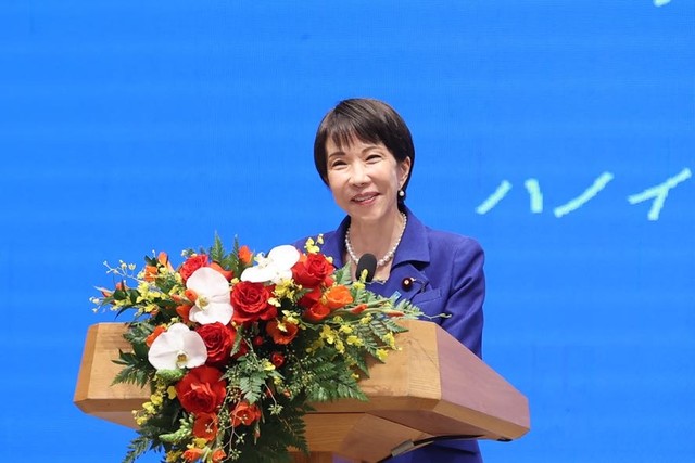 Thủ tướng Nhật Bản Takaichi Sanae tại cuộc họp báo. Ảnh: Đức Thanh.