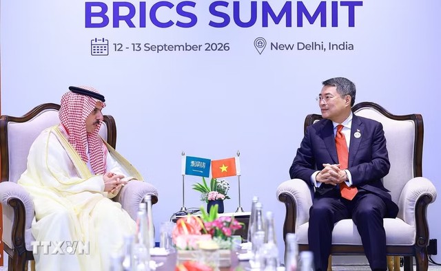 Thủ tướng Chính phủ Lê Minh Hưng gặp Bộ trưởng Ngoại giao Ả-rập Xê-út Faisal bin Farhan Al Saud. (Ảnh: Dương Giang/TTXVN) Thủ tướng Chính phủ Lê Minh Hưng gặp Bộ trưởng Ngoại giao Ả-rập Xê-út Faisal bin Farhan Al Saud. (Ảnh: Dương Giang/TTXVN)