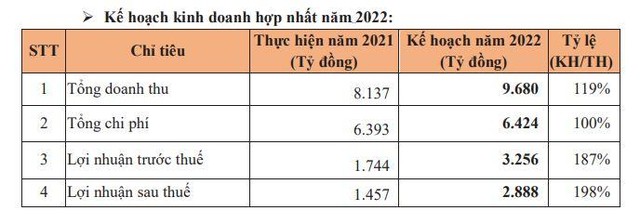 Kế hoạch năm 2022 của BCM.