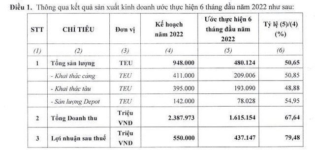 HAH ước tính kết quả kinh doanh 6 tháng đầu năm 2022.
