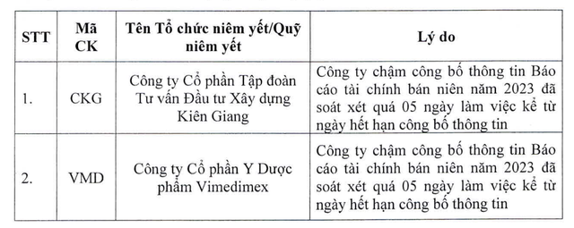 HOSE đưa thêm hai cổ phiếu CKG và VMD vào danh sách không đủ điều kiện cấp margin