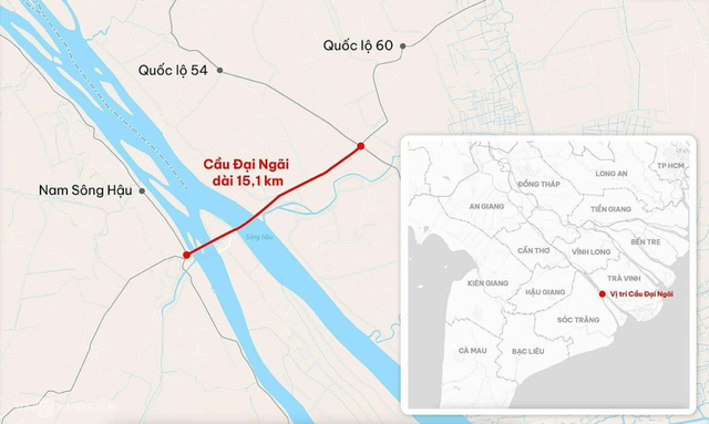 Vị trí xây cầu Đại Ngãi