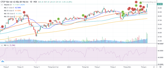 Cổ phiếu HAH nổi sóng gần đây với thông tin giá cước vận tải liên tục tăng nóng Cổ phiếu HAH nổi sóng gần đây với thông tin giá cước vận tải liên tục tăng nóng