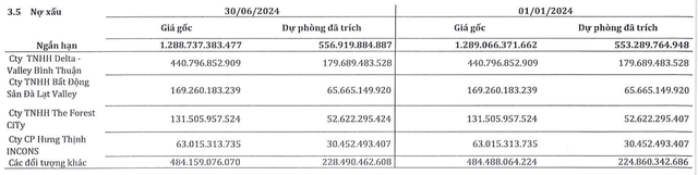 Danh sách nợ xấu của SMC tại thời điểm 30/6/2024