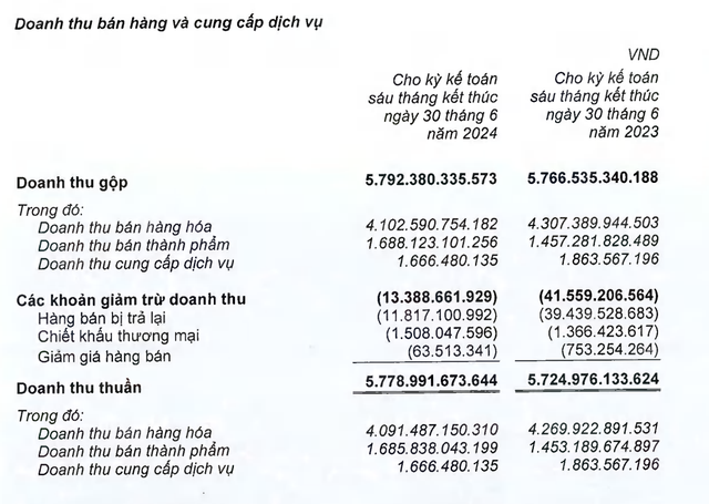Cơ cấu doanh thu của Asia Group trong nửa đầu năm 2024 Cơ cấu doanh thu của Asia Group trong nửa đầu năm 2024