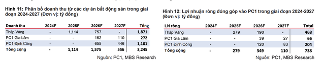 MBS dự báo lĩnh vực bất động sản thương mại hạch toán năm 2025 của PC1 là dự án Tháp Vàng