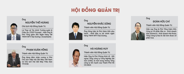 Danh sách thành viên HĐQT của Đầu tư Phát triển Gia Định