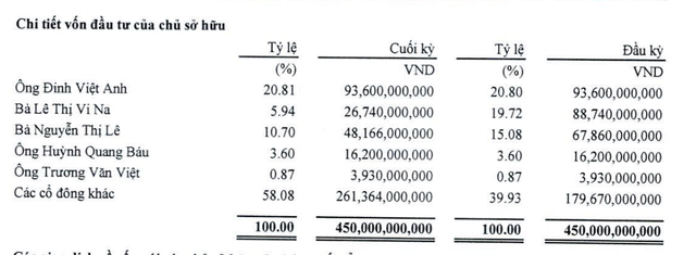Bà Vi Na từng sở hữu 19,72% vốn tại Royal Invest JSC tại thời điểm đầu năm 2025.
