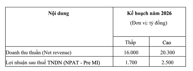 Kế hoạch năm 2026 của MSR.