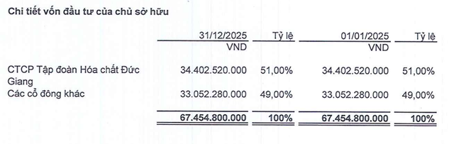 Cơ cấu cổ đông của Ắc quy Tia Sáng tại thời điểm 31/12/2025.