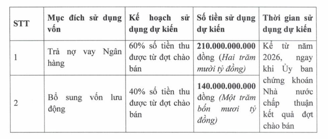 Mục đích huy động vốn của Afiex.