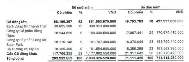 Cơ cấu cổ đông BMS tại thời điểm 31/12/2025.