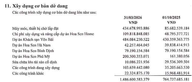 Hoa Sen tăng đầu tư dự án Hoa Sen Phú Mỹ trong quý II niên độ 2025 - 2026.