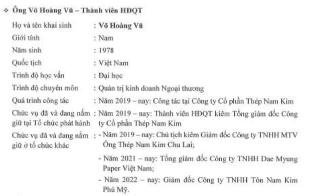 Ông Võ Hoàng Vũ mới từ nhiệm vị trí Tổng giám đốc ngày 14/4/2026. Ông Võ Hoàng Vũ mới từ nhiệm vị trí Tổng giám đốc ngày 14/4/2026.