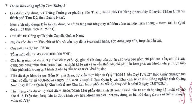 Capella Quảng Nam là chủ đầu tư dự án khu công nghiệp Tam Thăng 2. Capella Quảng Nam là chủ đầu tư dự án khu công nghiệp Tam Thăng 2.