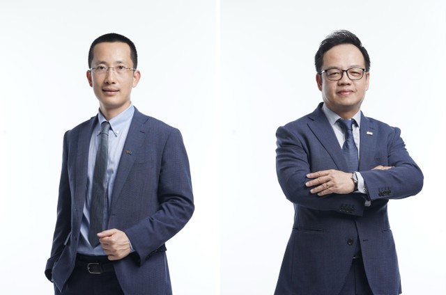 Ông Vũ Thành Trung (bên trái) - Chủ tịch HĐTV MBV và ông Lê Xuân Vũ (bên phải) - Tổng giám đốc MBV Ông Vũ Thành Trung (bên trái) - Chủ tịch HĐTV MBV và ông Lê Xuân Vũ (bên phải) - Tổng giám đốc MBV