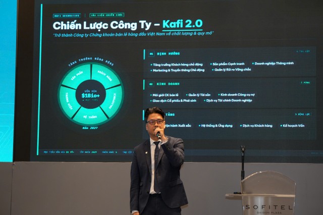 Ông Trịnh Thanh Cần, Tổng giám đốc CTCK Kafi chia sẻ tại ĐHCĐ