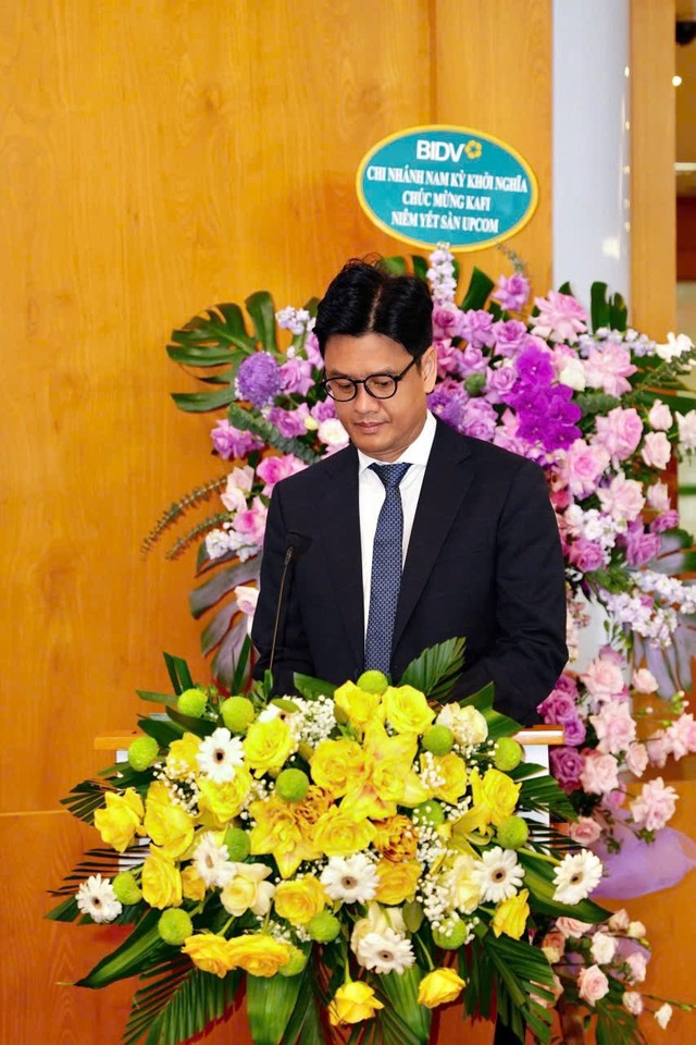 Ông Trịnh Thanh Cần, Tổng giám đốc Kafi phát biểu tại Lễ khai trương giao dịch