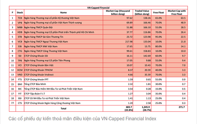Cổ phiếu TPB nằm trong rổ danh mục dự kiến đầu tư của 2 quỹ ETF mới thuộc VFM ảnh 1