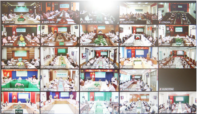 Các đại biểu tham dự giao ban trực tuyến