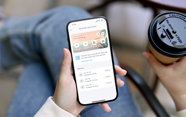 Giao diện trực quan của Quỹ chung trên ứng dụng Cake