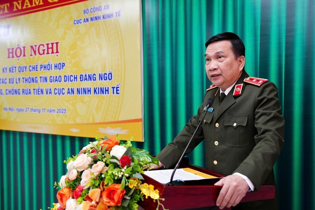 Trung tướng Nguyễn Sỹ Quang, Cục trưởng Cục An ninh kinh tế, Bộ Công an phát biểu tại Hội nghị