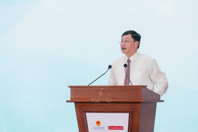 Ông Mai Xuân Liêm, Ủy viên Ban Thường vụ Tỉnh ủy, Phó Chủ tịch thường trực UBND tỉnh Thanh Hóa phát biểu