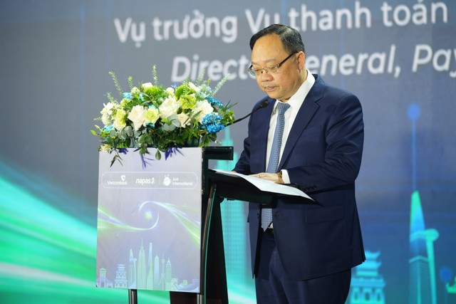 Ông Phạm Anh Tuấn, Vụ trưởng Vụ Thanh toán, NHNN phát biểu tại sự kiện