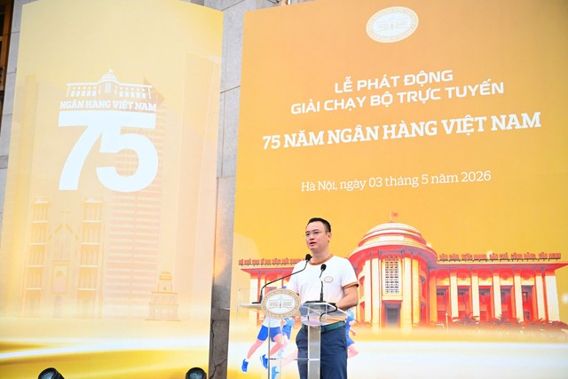 Ông Nguyễn Đình Vinh, Chánh văn phòng NHNN Việt Nam phát biểu tại Lễ phát động