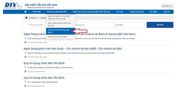 Danh sách tổ chức tham gia BHTG trên website BHTGVN (div.gov.vn) Danh sách tổ chức tham gia BHTG trên website BHTGVN (div.gov.vn)