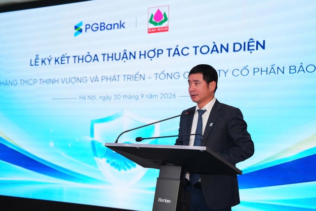 Ông Nguyễn Văn Hương, Tổng giám đốc PGBank phát biểu tại buổi lễ