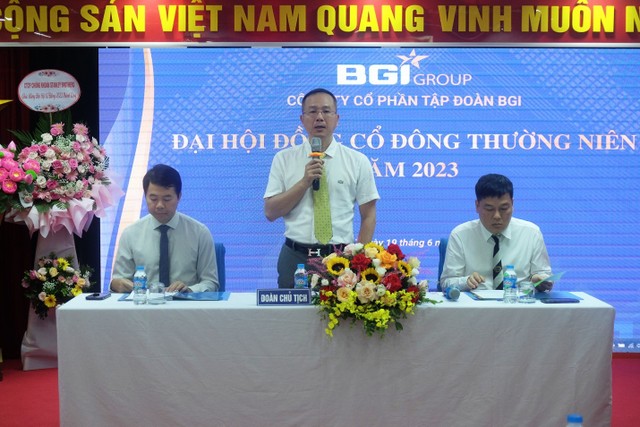 Ông Hoàng Trọng Đức tại ĐHĐCĐ thường niên 2023 của BGI hôm 19/6/2023