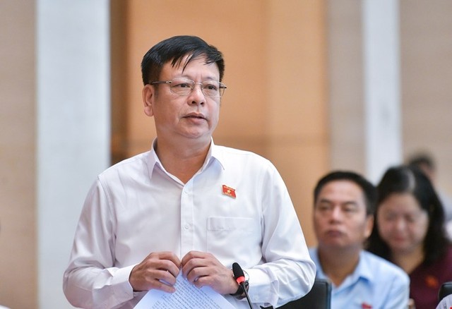 Đại biểu Nguyễn Trường Giang thảo luận tại Hội nghị