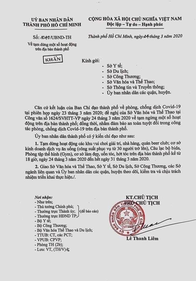 18h tối nay (24/3), TP HCM tạm dừng hoạt động các khu vui chơi giải trí nhà hàng ảnh 1