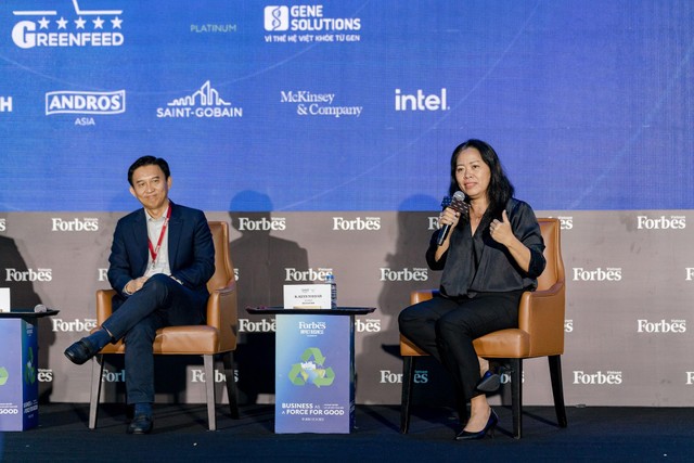 Bà Nguyễn Thị Bích Vân – Chủ tịch Unilever Việt Nam chia sẻ tại hội thảo