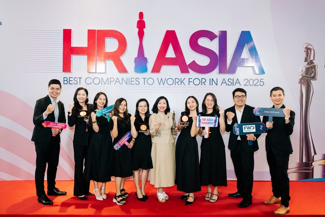FWD Việt Nam được Tạp chí HR Asia vinh danh là Nơi làm việc tốt nhất châu Á 6 năm liên tiếp