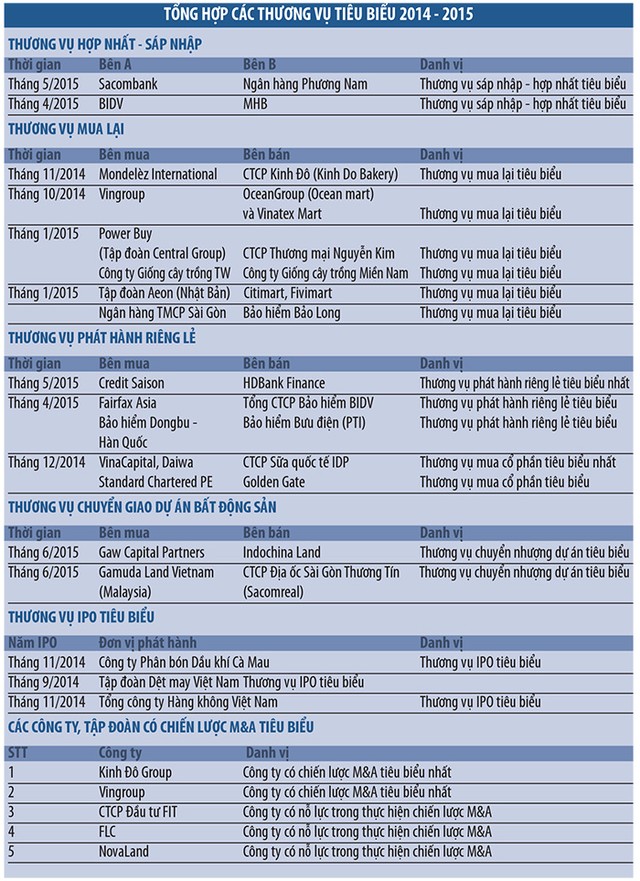 Thương vụ và nhà tư vấn M&A tiêu biểu  2014 - 2015 ảnh 3