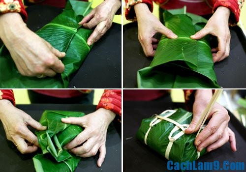 Cách gói bánh chưng bằng hình ảnh cực đơn giản ảnh 8
