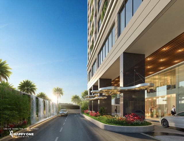 Sảnh đón thác nước – tiện ích vàng của khu căn hộ.