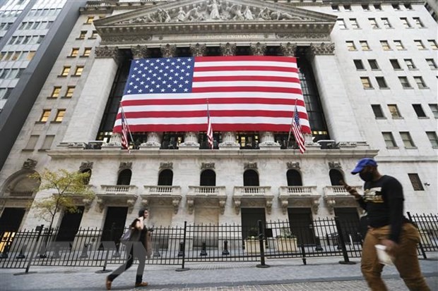 Bên ngoài sàn giao dịch chứng khoán ở New York, Mỹ ngày 9/11/2020. (Nguồn: THX/TTXVN)