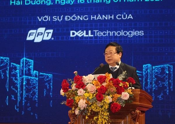 Ông Nguyễn Dương Thái, Chủ tịch UBND tỉnh Hải Dương phát biểu bế mạc hội nghị