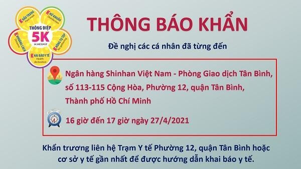 Thông báo khẩn của HCDC TP.HCM vào trưa ngày 6/5