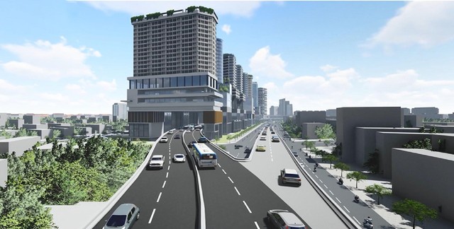 Mô hình khai thác không gian dọc tuyến đường bằng cách cho xây nhà, cao ốc do CII đề xuất