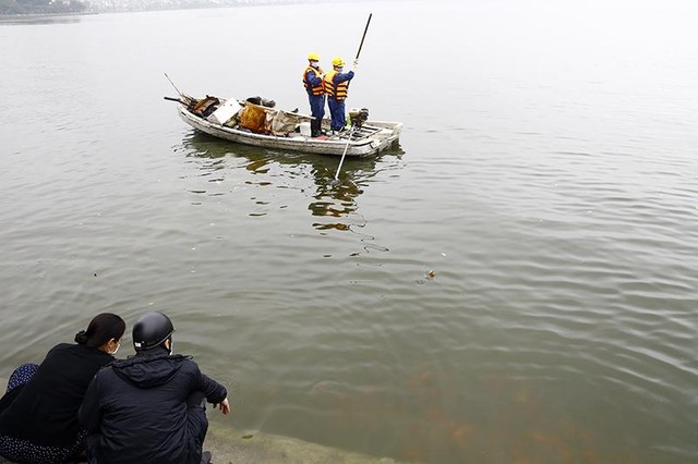 Hồ Tây là khu vực có số lượng cá phóng sinh lớn nhất của Hà Nội, để đảm bảo vệ sinh môi trường đội ngũ vệ sinh môi trường và thanh niên tình nguyện luôn túc trực để tránh việc người dân xả rác làm ô nhiễm thêm môi trường.